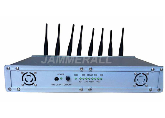 8 Antenler Yüksek Güç Sinyali Jammer, 3G 4G WiFi Sinyal Sıkışma Cihazı